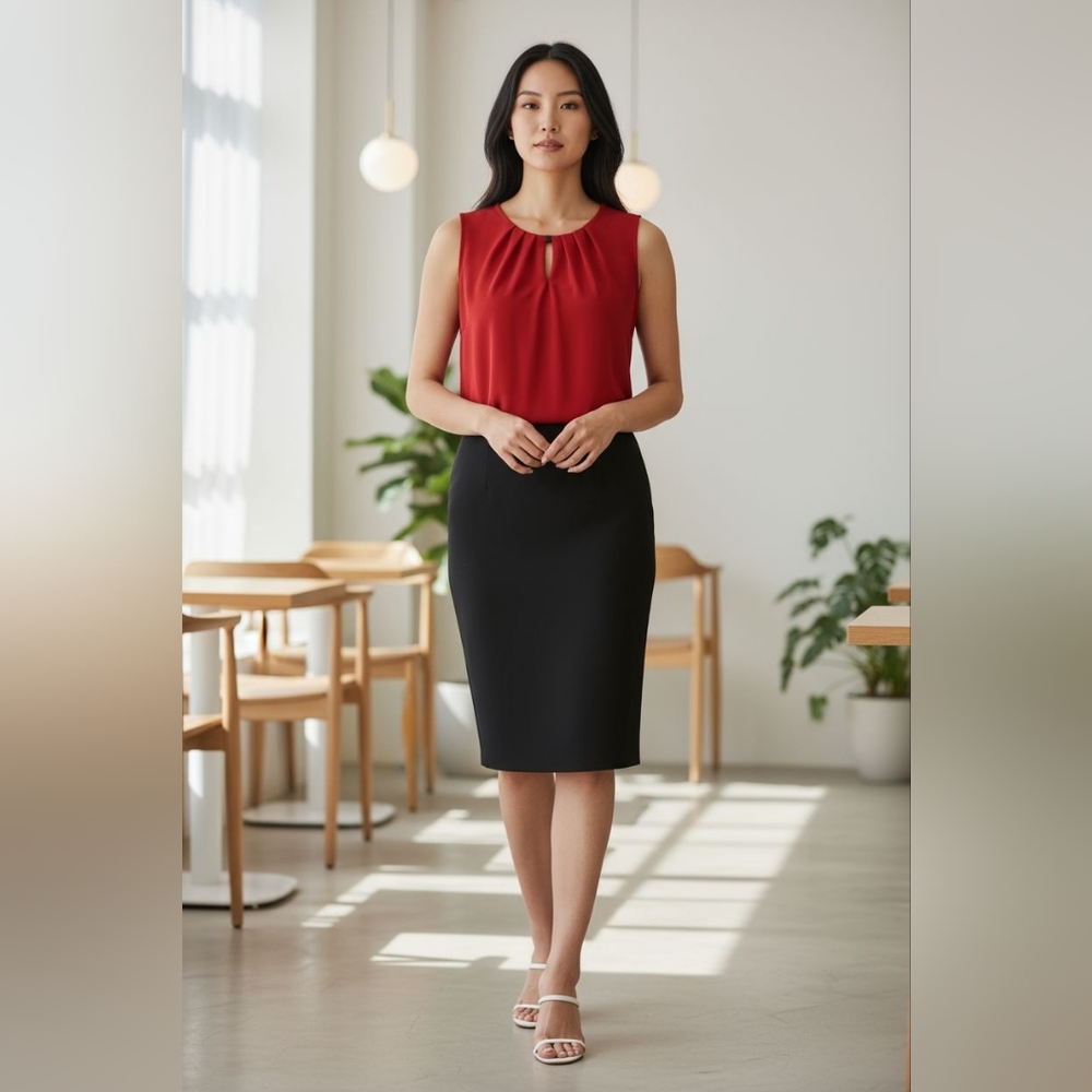 Women's JM studio by John Meyer Short sleeve top in Red